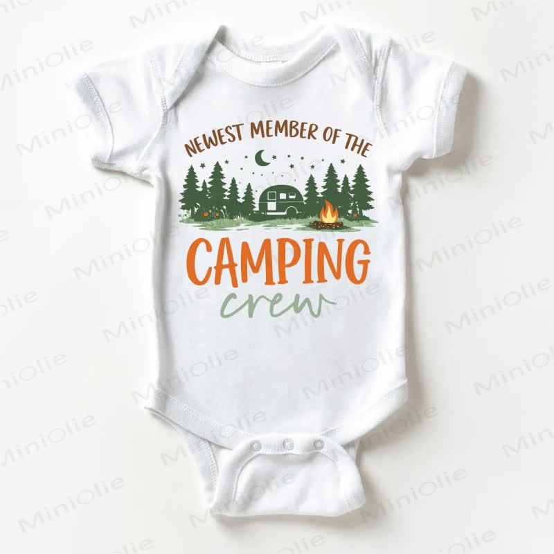 NEWEST MEMBER OF THE CAMPING CREW Baby White Bodysuit - White - 18-24M - image 1