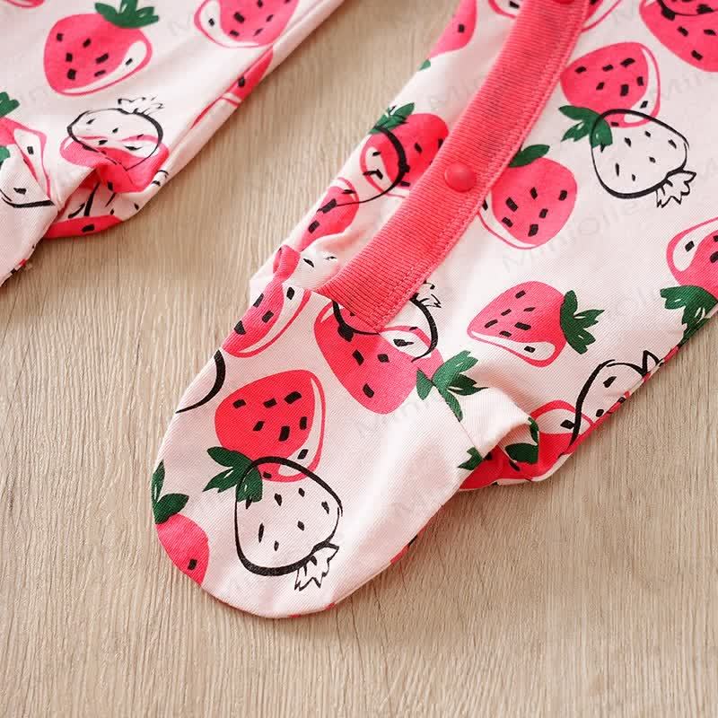 Baby Strawberry Pink Foot-covering Romper - image 7