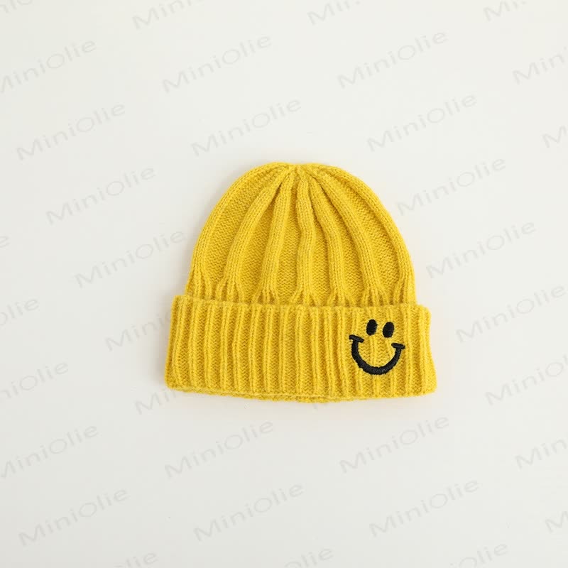 Baby Embroidered Smile Knitted Beanie - Yellow - 3-24M - image 9