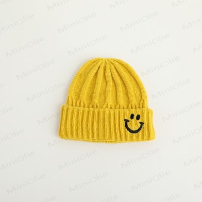 Baby Embroidered Smile Knitted Beanie - Yellow - 3-24M - image 9
