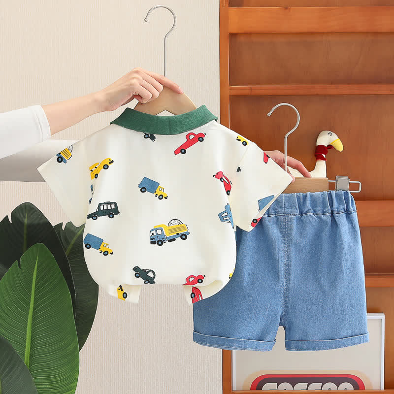 Baby 2-Piece Polo Vehicle Denim Set - image 7