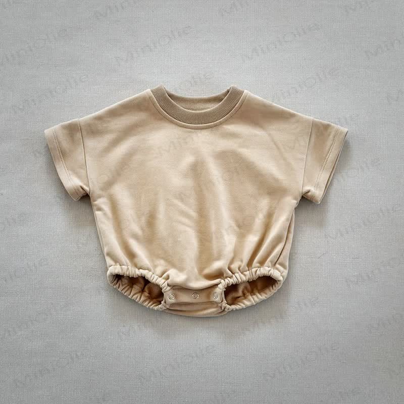 Baby Loose Solid Color Comfort Bodysuit - Khaki - 18-24M - image 7