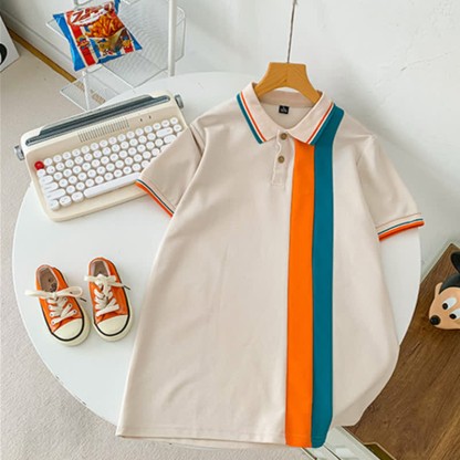 Family Matching Apricot Polo T-shirt Dress - Apricot - Dad: 3XL - image 9