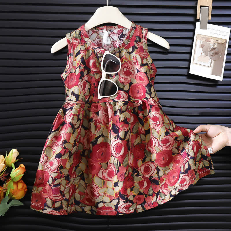 Baby Flower Rainbow Cactus Sleeveless Dress - Red - 8Y - image 6