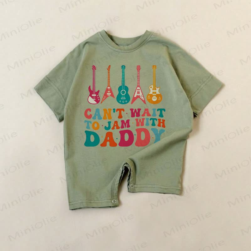 CAN'T WAIT TO JAM WITH DADDY Baby Green Romper - Green - 18-24M - image 1