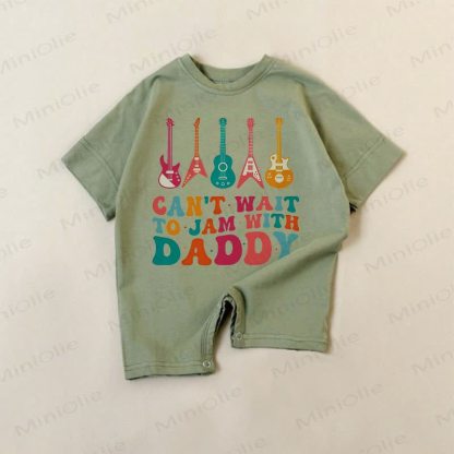 CAN'T WAIT TO JAM WITH DADDY Baby Green Romper - Green - 18-24M - image 1