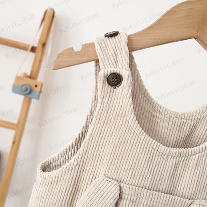 Baby Toddler Doggy Ear Cord Fleece Lined Overalls - image 6