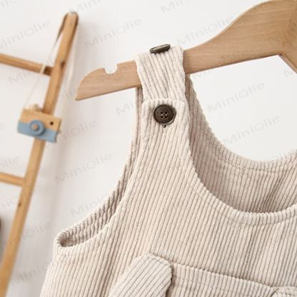 Baby Toddler Doggy Ear Cord Fleece Lined Overalls - image 6