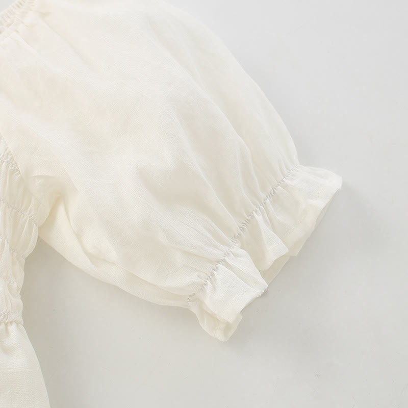 Toddler Solid Color White Princess Dress - image 4