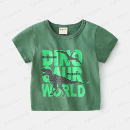 Toddler Boy Cartoon Dinosaur Printed T-Shirt - Green - 8Y - image 5