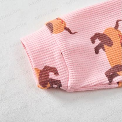 Baby Pink Daschund Waffle 2-piece Set - image 4