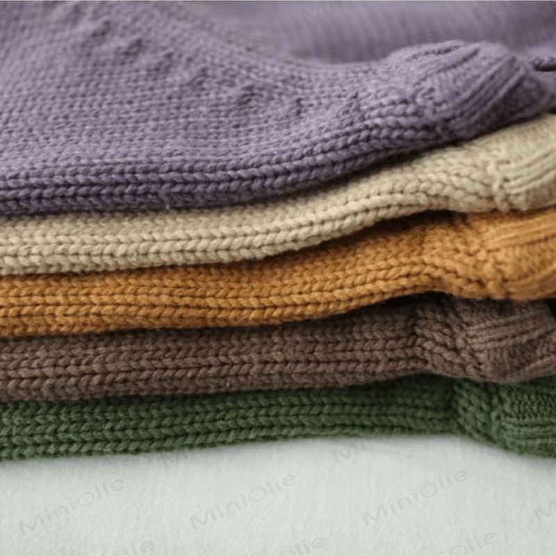 Kid Solid Color Knitted Sweater - image 3