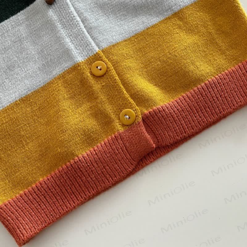 Baby Toddler Colorblock Knit Cardigan or Denim Bear Pants - image 6