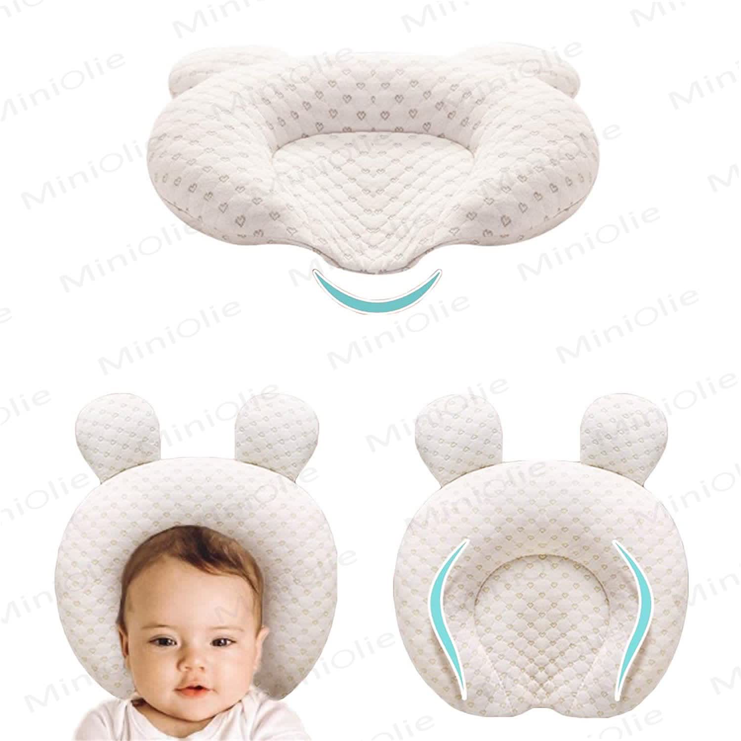 Baby Anti-bias Head Bear Stereotyped Pillow - Beige - image 1