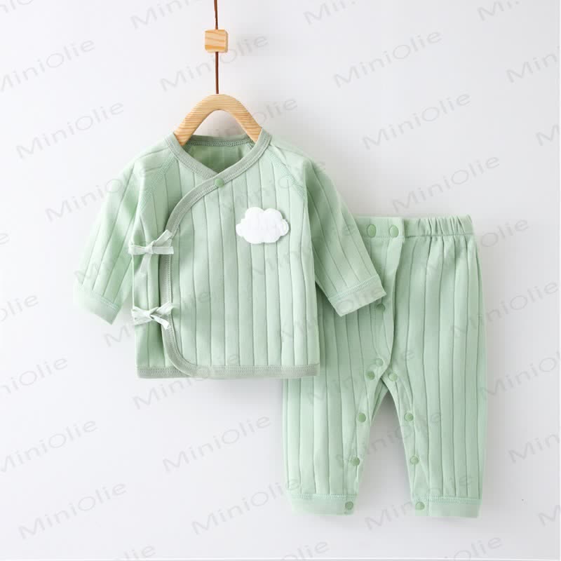 Baby Newborn 2-Piece Cloud Kimono Set - Green - 3-5M - image 3