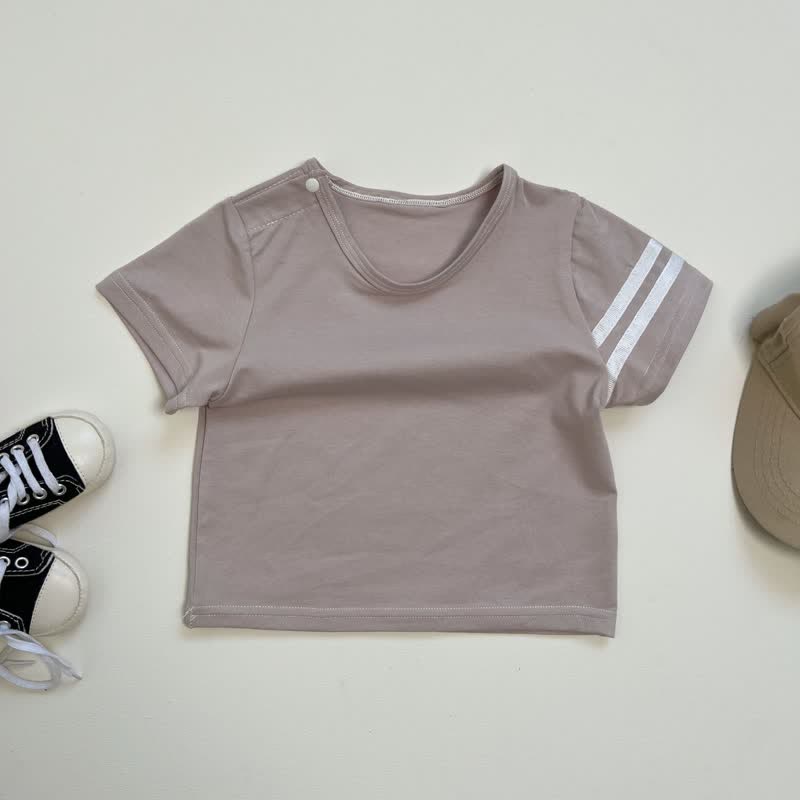 Baby White Stripes Sleeve T-Shirt - Grey - 2-3T - image 14