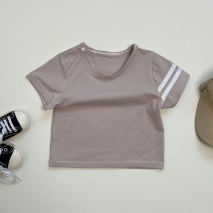 Baby White Stripes Sleeve T-Shirt - Grey - 2-3T - image 14