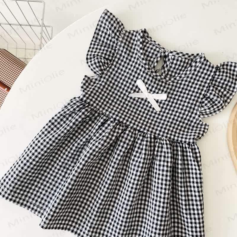 Baby Lovely Bow Plaid Ruffled Dress - image 18