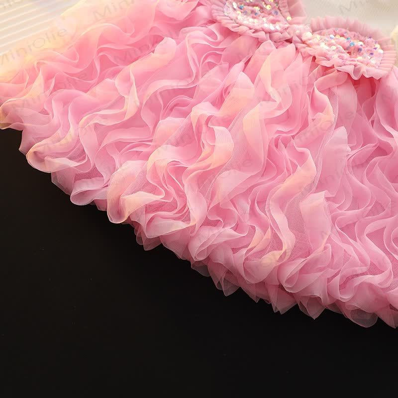 Baby Toddler Girl Bow Sequin Mesh Dress - image 5