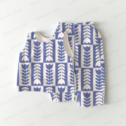 Baby Blue Floral 2-Piece Sleeveless Set - White - 2-3T - image 1