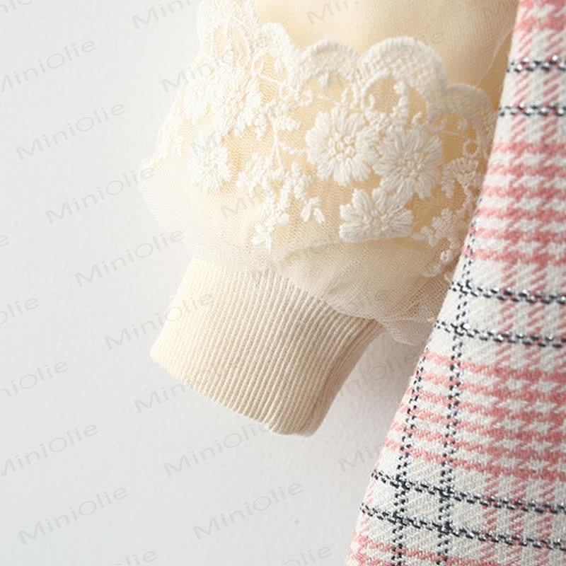 Baby Plaid Dress with Flower Bag - image 7