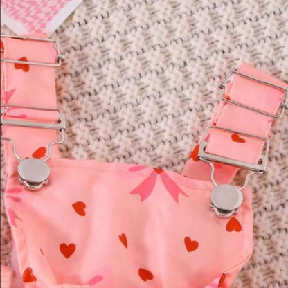 Baby Girl Bow Heart Flying Sleeves Dress - image 4