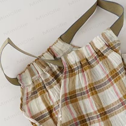 Baby Plaid Suspender Romper - image 6