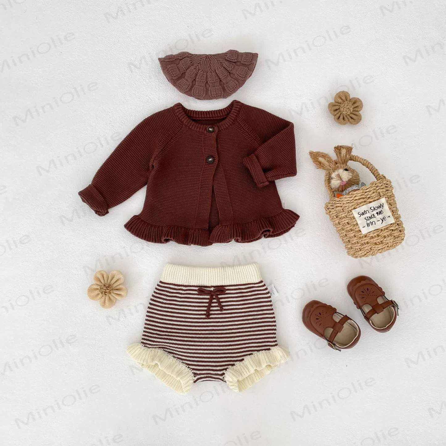 Baby Ruffled Cardigan/Striped Shorts - image 6