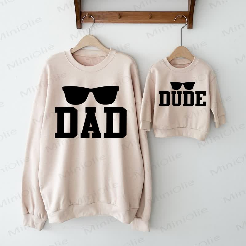 DAD/DUDE Beige Family Sweatshirt - Beige - Adult Sweatshirt: XL - image 1