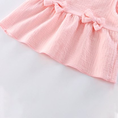 Toddler Girl Cotton Ruffle Solid Color Tank Top and Shorts Set  - image 9