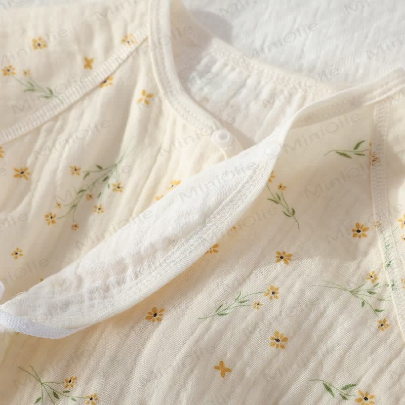 Baby Girl Orchid Daisy Beige Kimono Romper - image 5