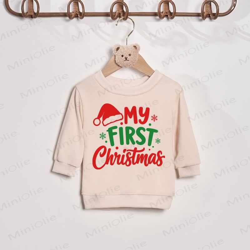 FIRST CHRISTMAS AS A DAD/MOM Daddy/Mommy and Me Sweatshirt - Beige - Baby Sweatshirt: 2-3T - image 5