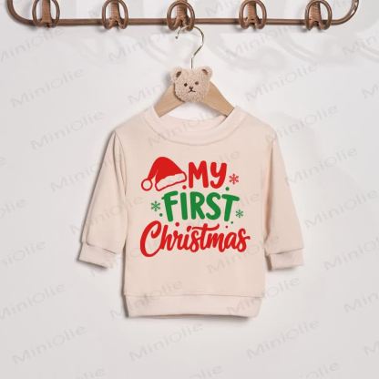 FIRST CHRISTMAS AS A DAD/MOM Daddy/Mommy and Me Sweatshirt - Beige - Baby Sweatshirt: 2-3T - image 5