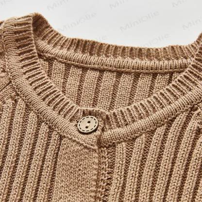 Baby Unisex Solid Color Knitted Romper - image 6