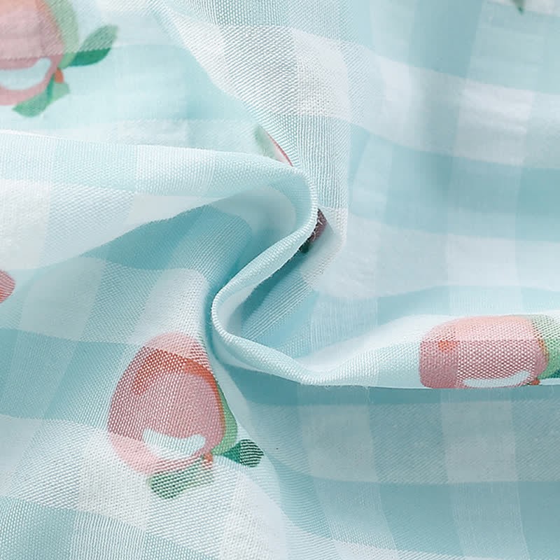 Toddler Green Plaid Peach Lovely Dress - image 7