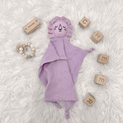 Personalized Baby Name Lion/Bear Security Blanket - Purple Lion - 30x30cm - image 19