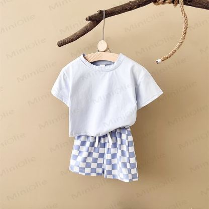 Baby 2-Piece Soft Checkerboard Sweatsuit Set - Blue - 2-3T - image 11