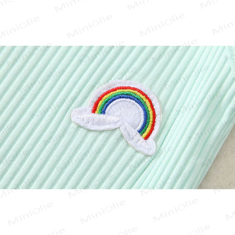 Solid Color Cotton Rainbow Sleeveless Romper - image 11