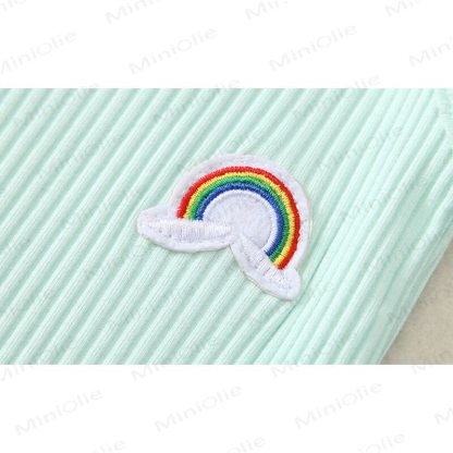Solid Color Cotton Rainbow Sleeveless Romper - image 11