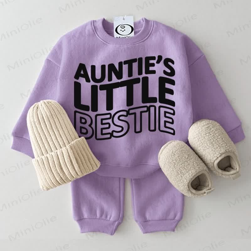 AUNTIE'S LITTLE BESTIE Baby Sweatshirt 2-piece Set - Purple - 2-3T - image 4