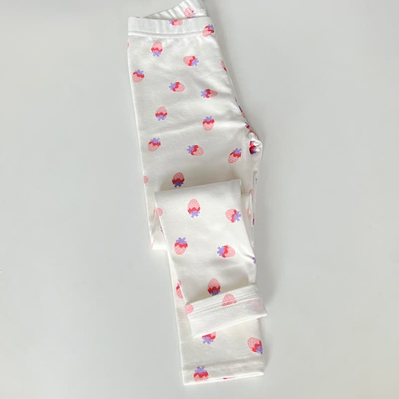 Toddler Kid Girl Leggings - White Strawberry - 14Y - image 6