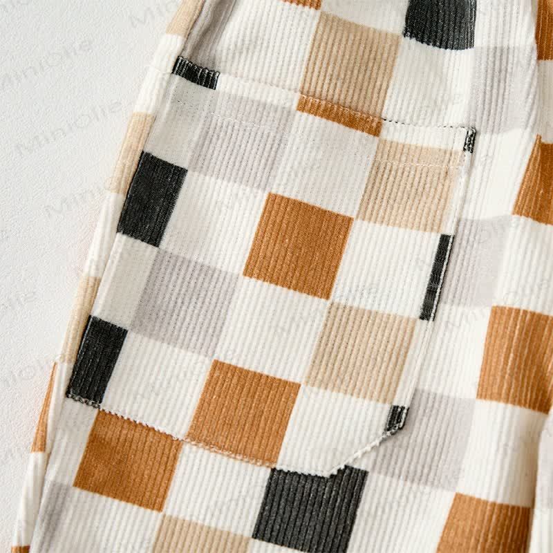 Baby Toddler Beige Checkerboard Cord Pants - image 7