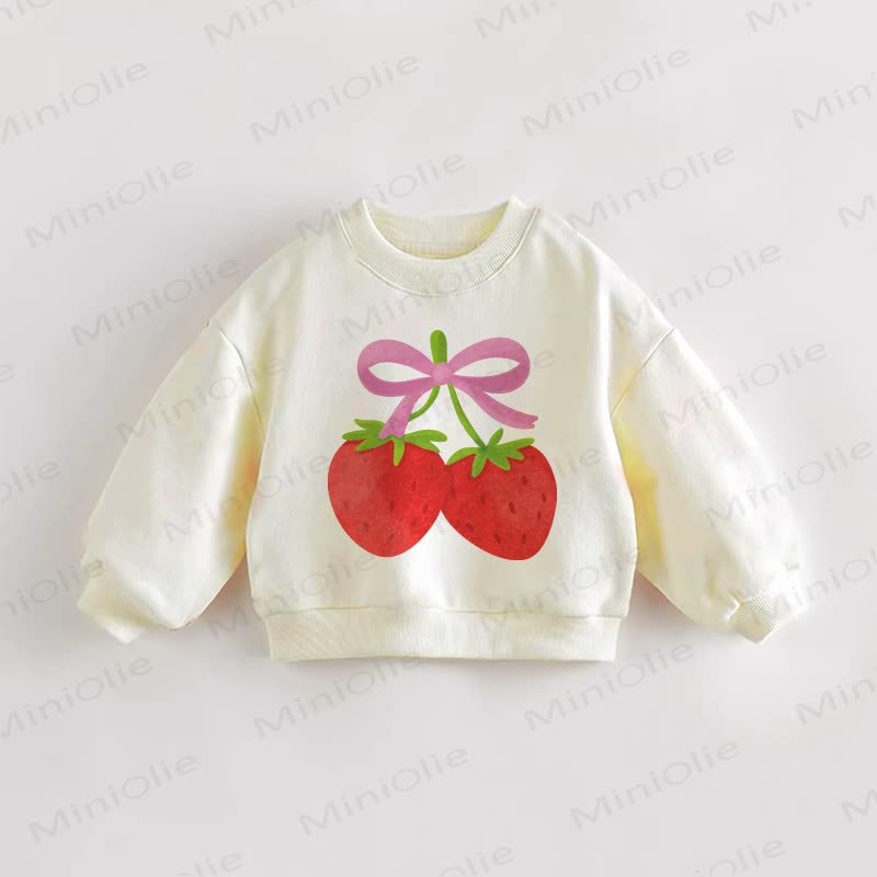 Baby Toddler Strawberry Cream Sweatshirt - Cream - 3-5T - image 1