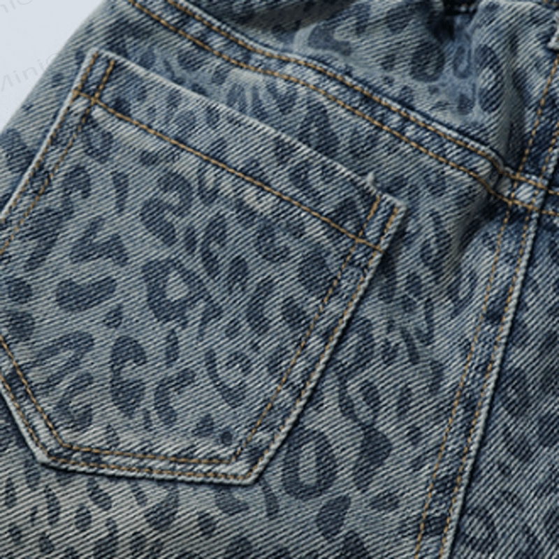 Toddler Leopard Print Denim Blue Pants - image 13