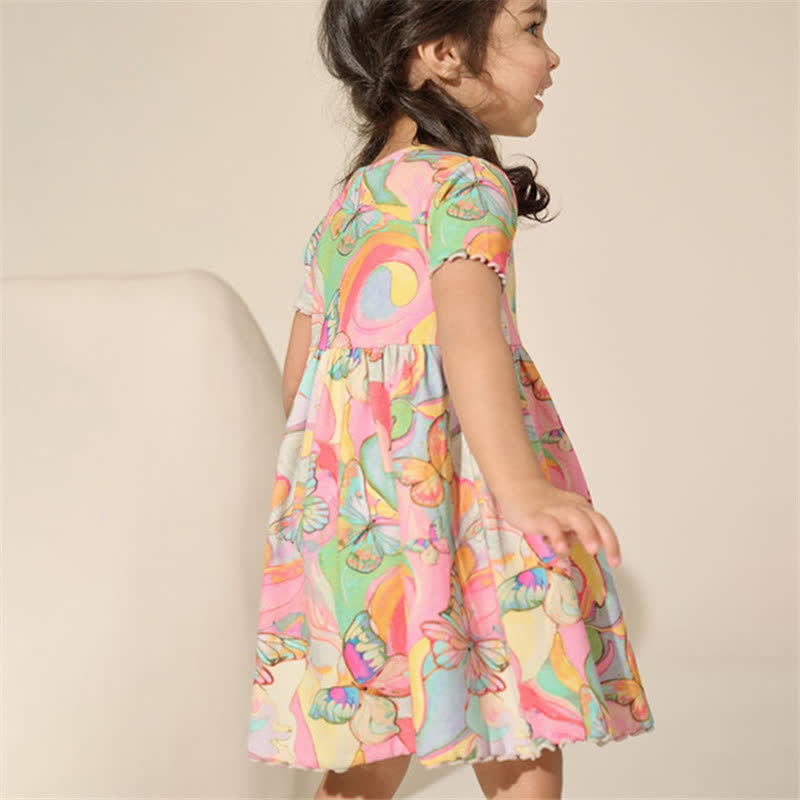 Toddler Colorful Abstract Butterfly Lovely Dress - image 2