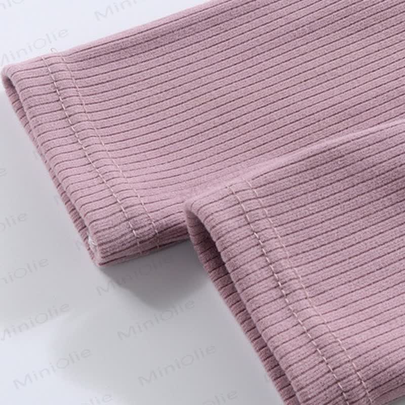 Toddler Girl Ribbed Bow Lace Long Sleeve T-Shirt - image 14
