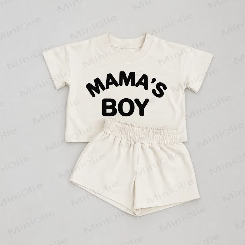 MAMA'S BOY Baby White Tee and Shorts 2-piece Set - White - 2-3T - image 1