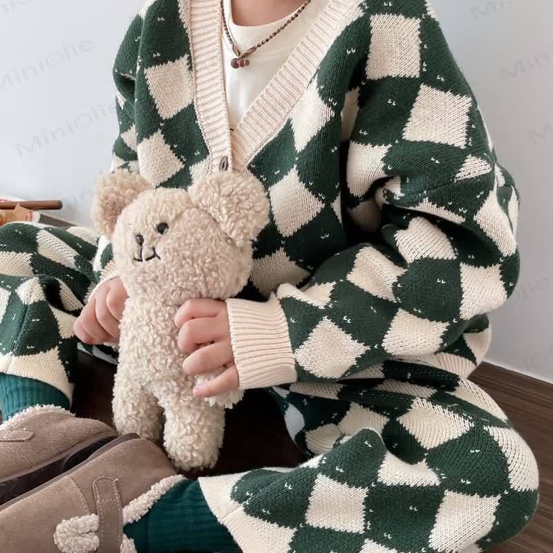 Toddler Knit Diamond Cardigan/Pants - image 11
