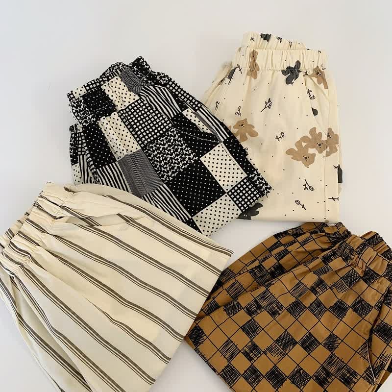 Toddler Bear Plaid Dots Striped Pants - image 5