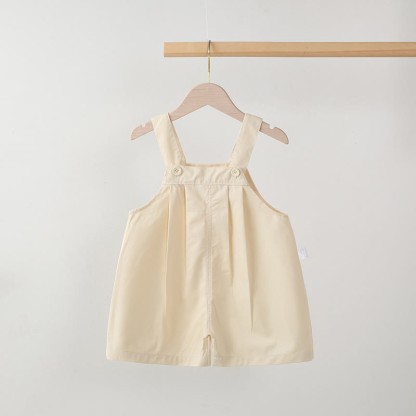 Toddler Solid Color Unisex Overalls - Beige - 5-7T - image 4
